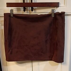Song Of Style Brown Faux Suede Mini Skirt Size Large Nwt